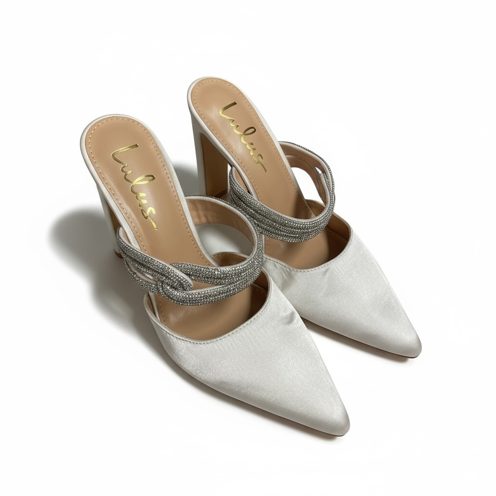 Lulu's Elegant Silver and White Heels